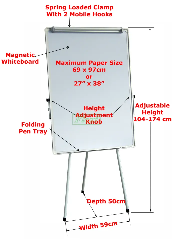 FC-70100 Flip Chart Stand with Magnetic Whiteboard and Flipchart